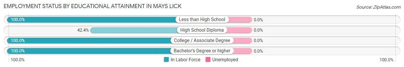 Employment Status by Educational Attainment in Mays Lick