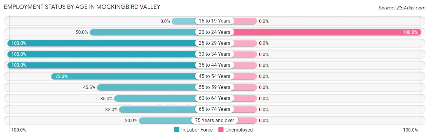 Employment Status by Age in Mockingbird Valley
