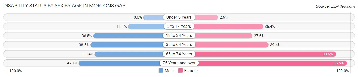 Disability Status by Sex by Age in Mortons Gap
