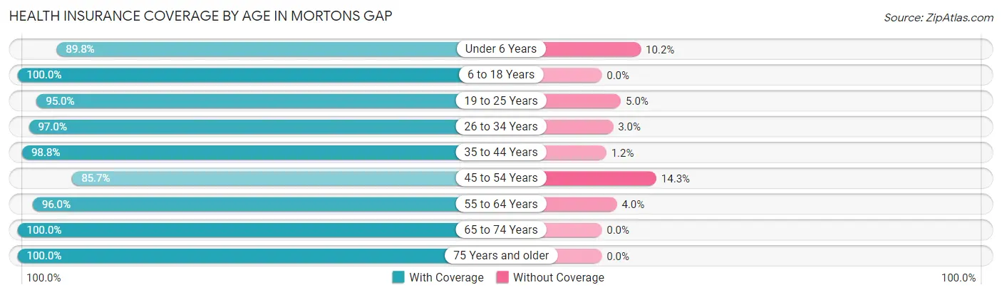 Health Insurance Coverage by Age in Mortons Gap