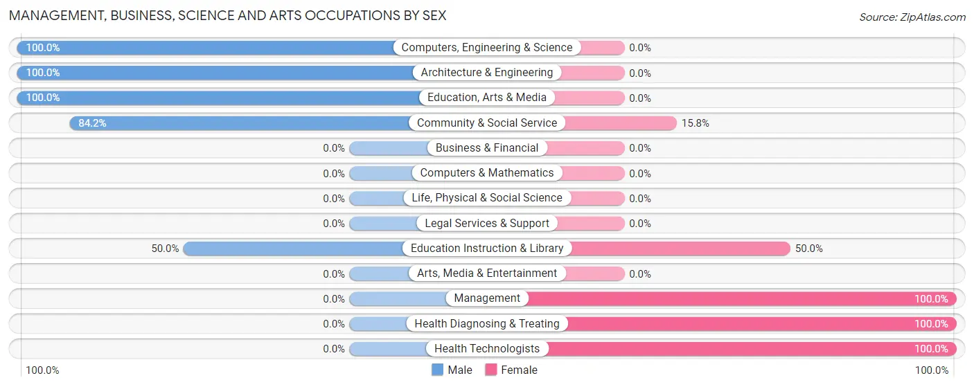 Management, Business, Science and Arts Occupations by Sex in Mortons Gap