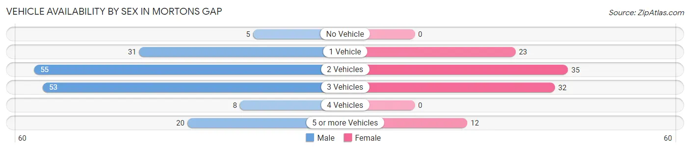 Vehicle Availability by Sex in Mortons Gap