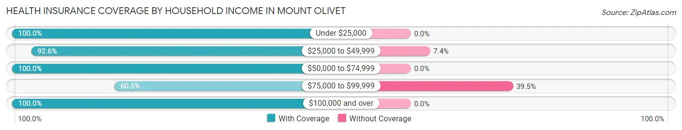 Health Insurance Coverage by Household Income in Mount Olivet
