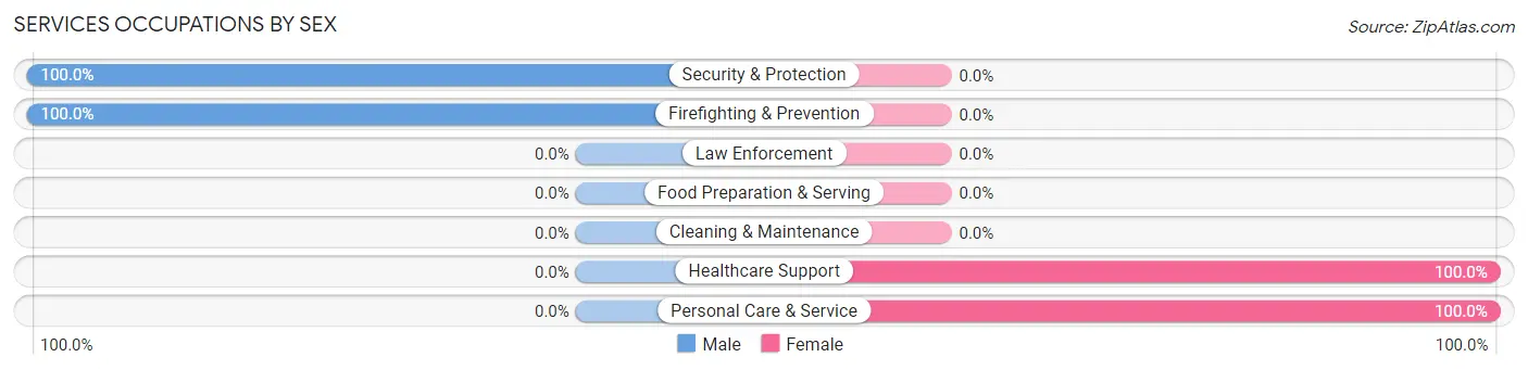 Services Occupations by Sex in Pine Knot