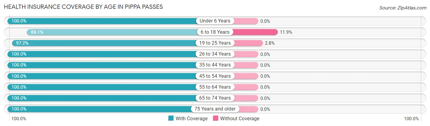 Health Insurance Coverage by Age in Pippa Passes