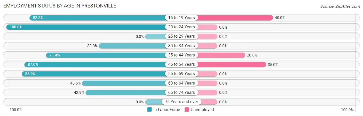 Employment Status by Age in Prestonville