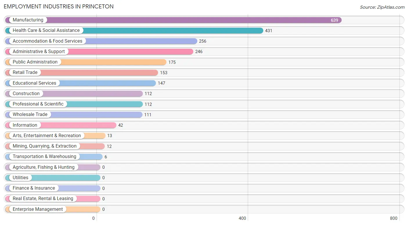 Employment Industries in Princeton
