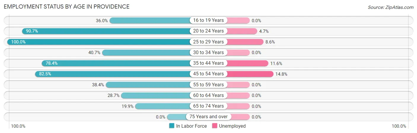Employment Status by Age in Providence