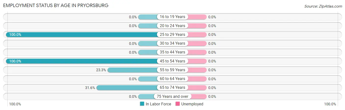 Employment Status by Age in Pryorsburg