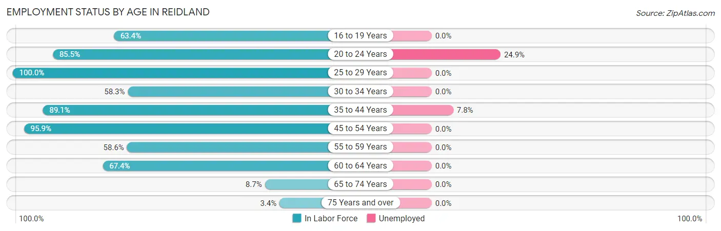 Employment Status by Age in Reidland