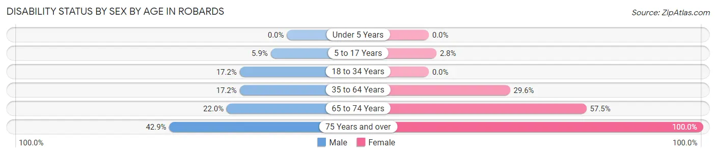 Disability Status by Sex by Age in Robards