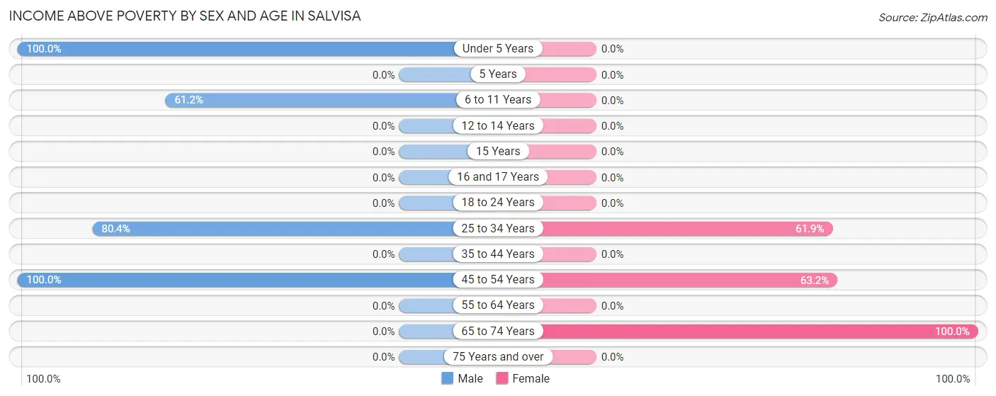 Income Above Poverty by Sex and Age in Salvisa