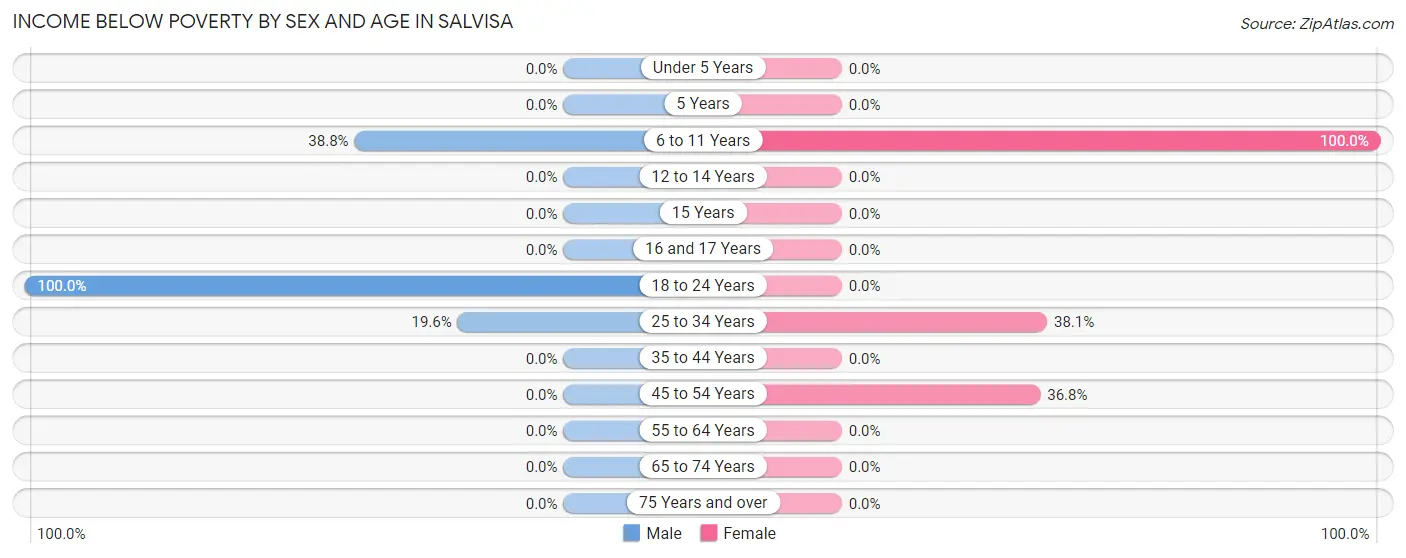 Income Below Poverty by Sex and Age in Salvisa