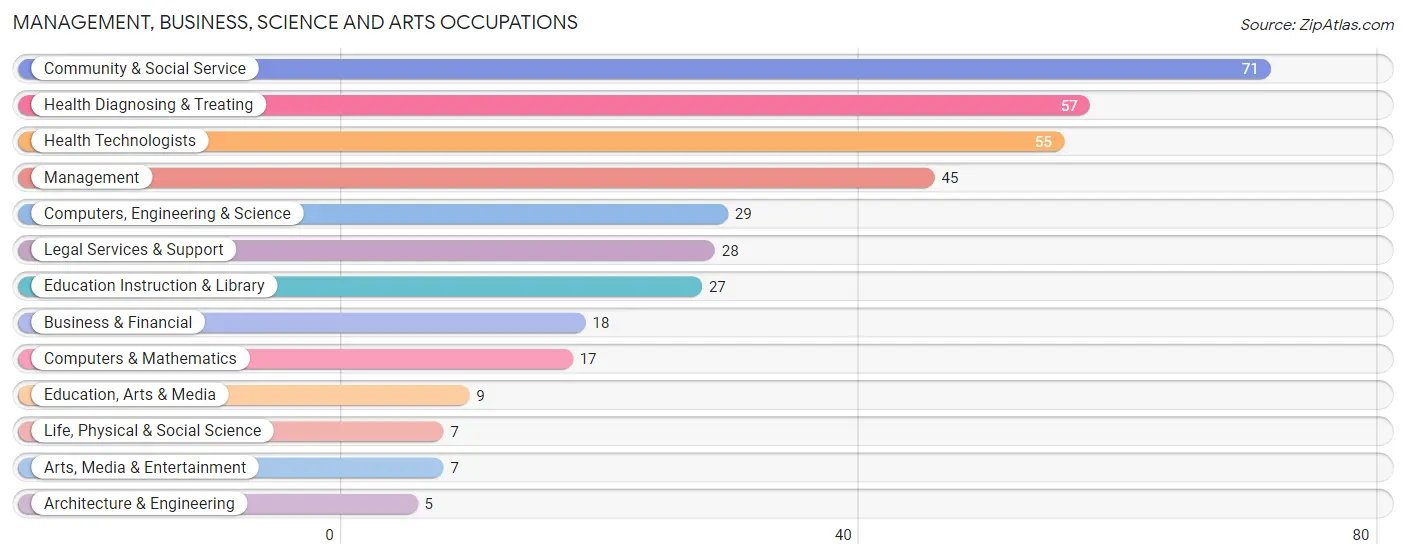 Management, Business, Science and Arts Occupations in Seneca Gardens