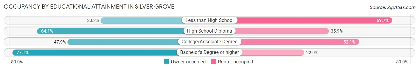 Occupancy by Educational Attainment in Silver Grove