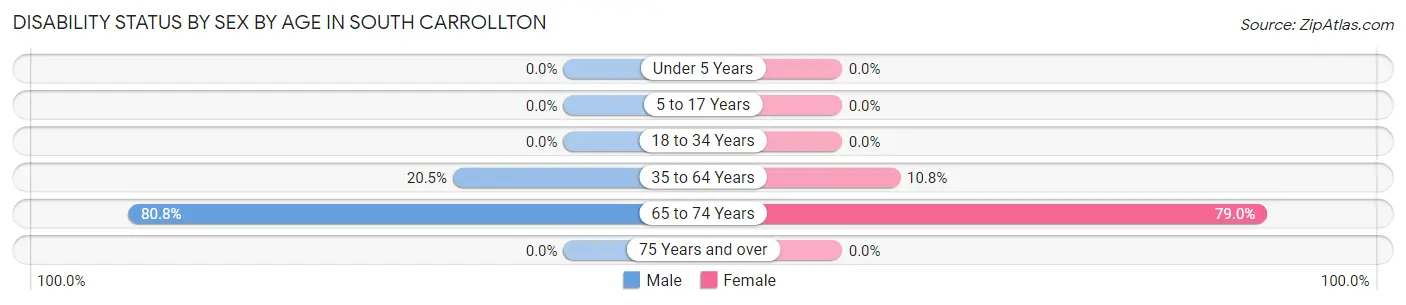 Disability Status by Sex by Age in South Carrollton