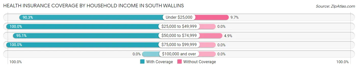 Health Insurance Coverage by Household Income in South Wallins