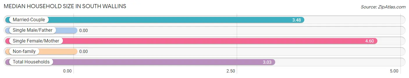 Median Household Size in South Wallins