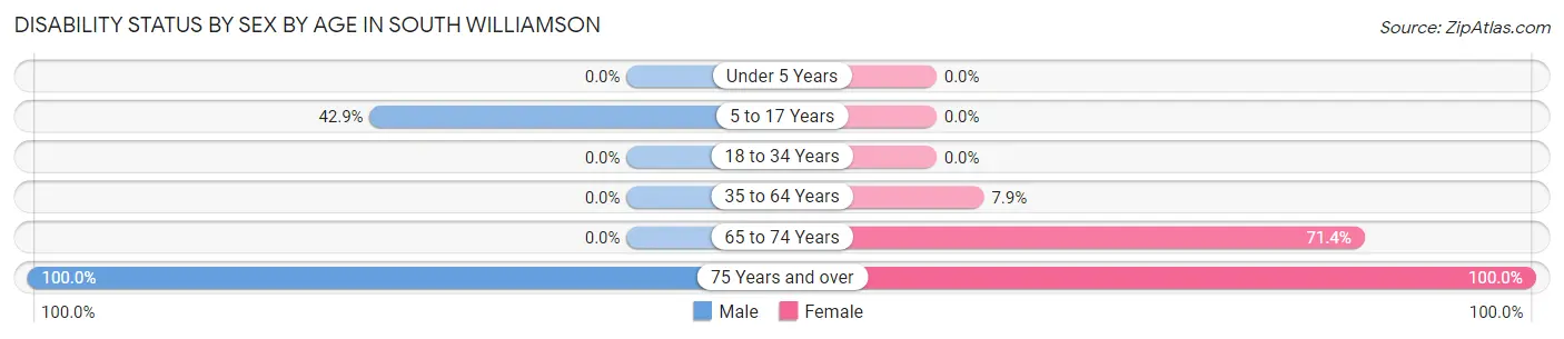 Disability Status by Sex by Age in South Williamson
