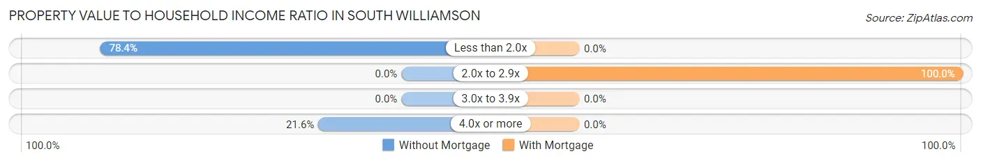 Property Value to Household Income Ratio in South Williamson