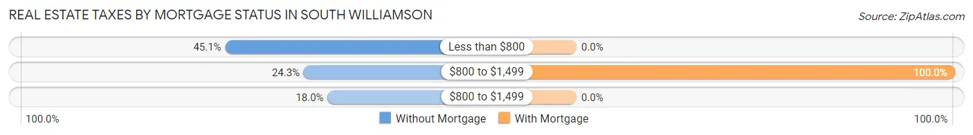 Real Estate Taxes by Mortgage Status in South Williamson