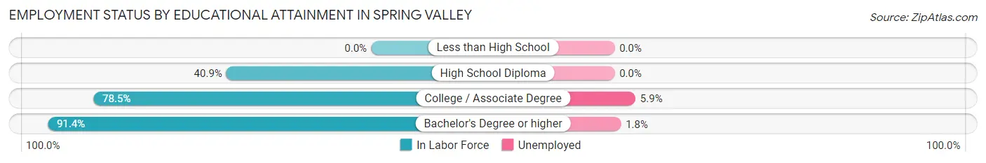 Employment Status by Educational Attainment in Spring Valley