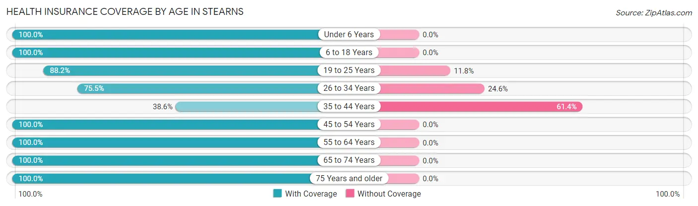 Health Insurance Coverage by Age in Stearns
