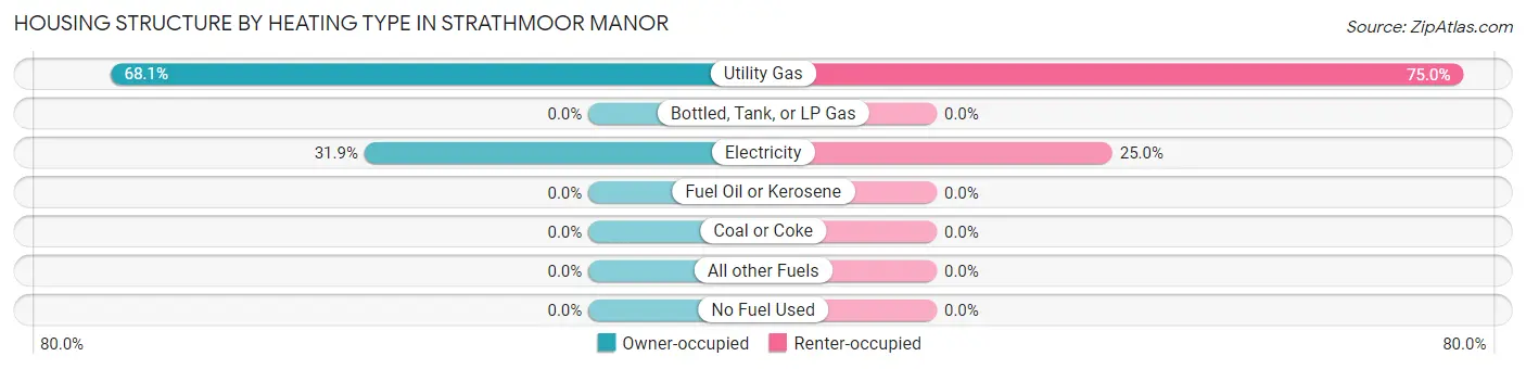 Housing Structure by Heating Type in Strathmoor Manor