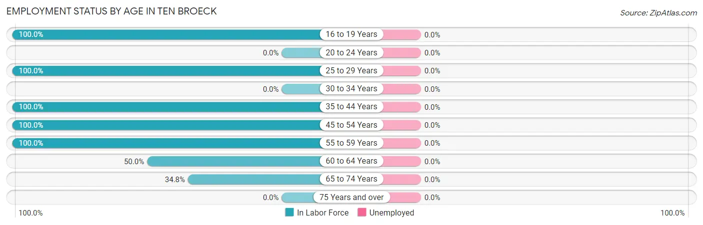 Employment Status by Age in Ten Broeck