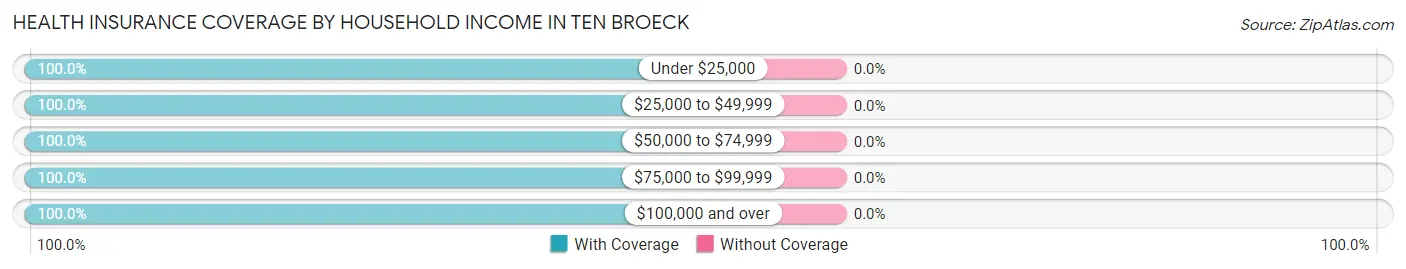 Health Insurance Coverage by Household Income in Ten Broeck