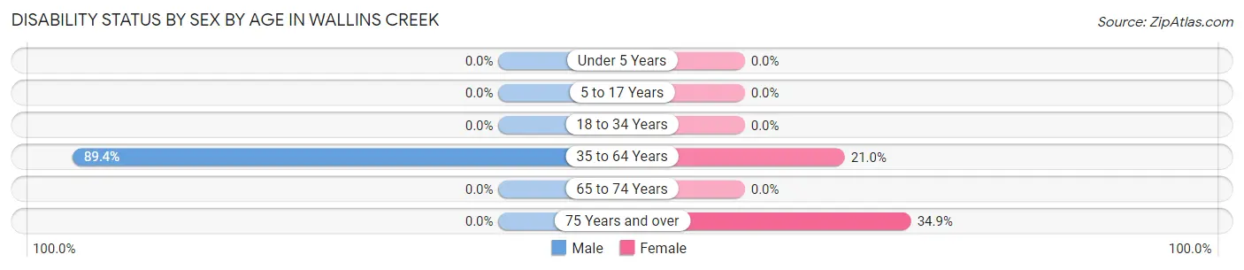 Disability Status by Sex by Age in Wallins Creek