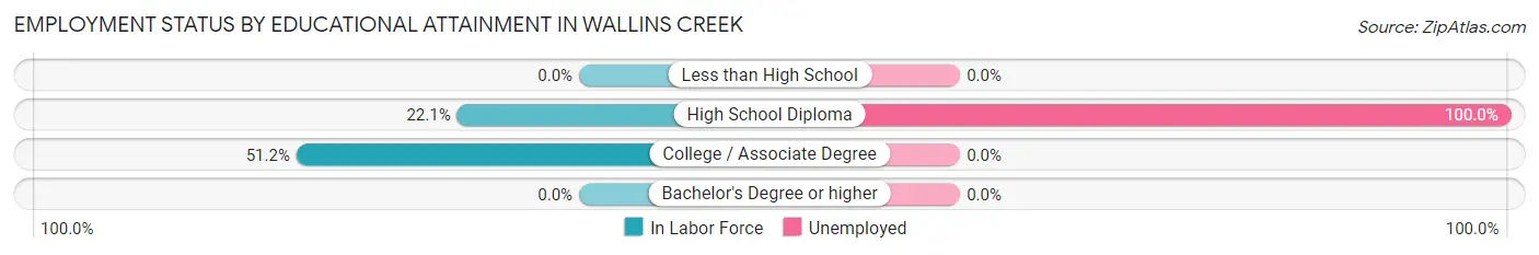 Employment Status by Educational Attainment in Wallins Creek