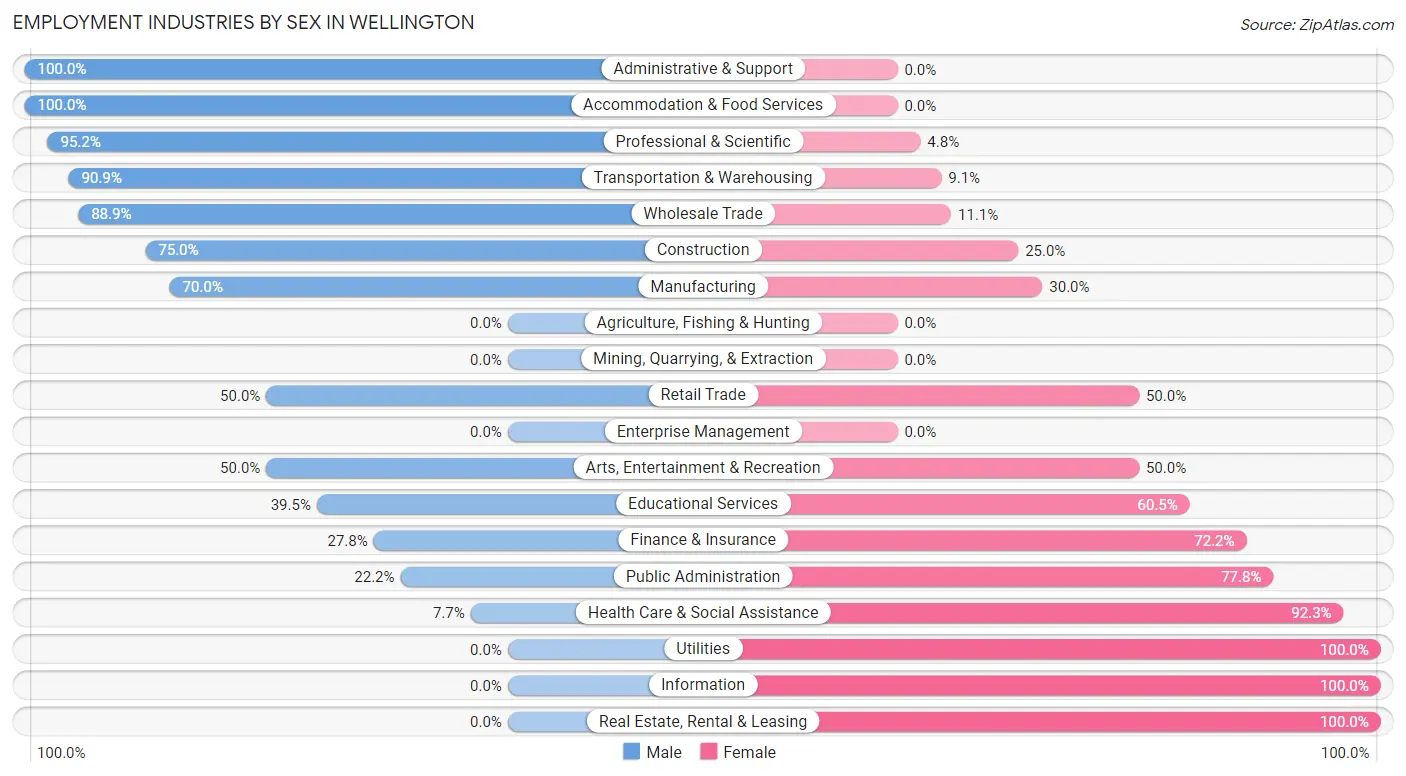 Employment Industries by Sex in Wellington