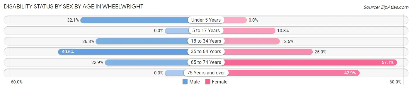 Disability Status by Sex by Age in Wheelwright