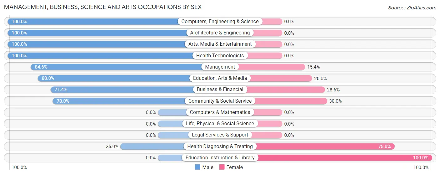 Management, Business, Science and Arts Occupations by Sex in Willisburg