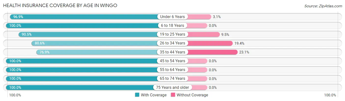 Health Insurance Coverage by Age in Wingo