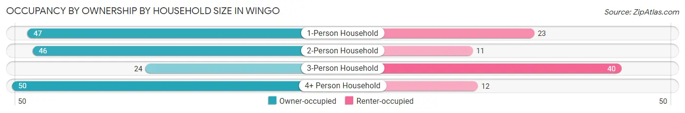 Occupancy by Ownership by Household Size in Wingo