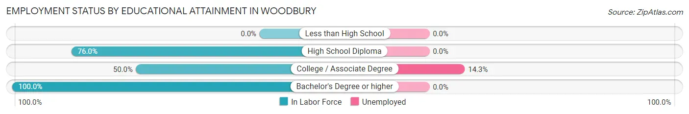 Employment Status by Educational Attainment in Woodbury