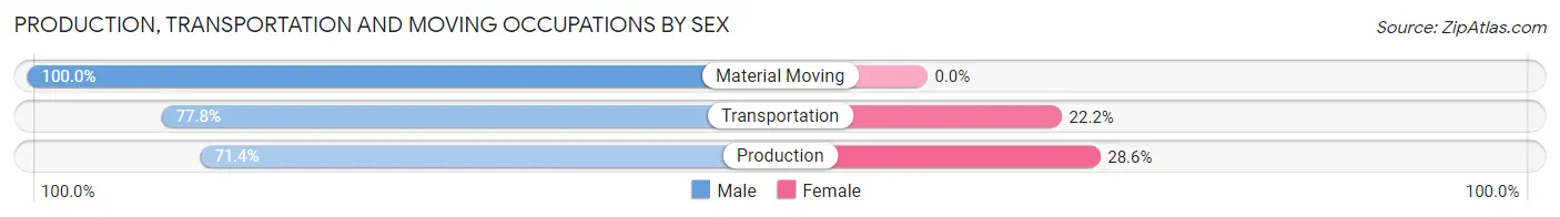 Production, Transportation and Moving Occupations by Sex in Woodlawn