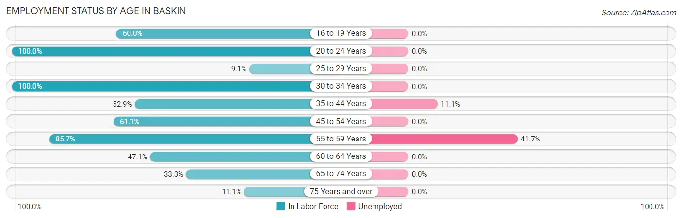 Employment Status by Age in Baskin