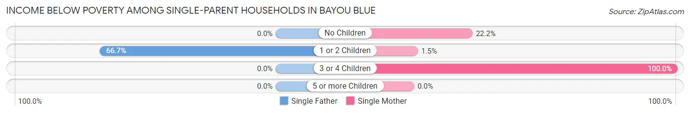Income Below Poverty Among Single-Parent Households in Bayou Blue