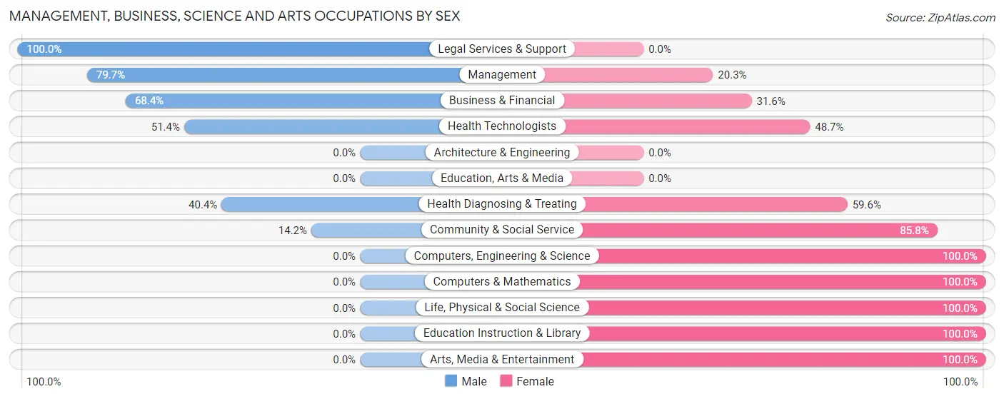 Management, Business, Science and Arts Occupations by Sex in Berwick