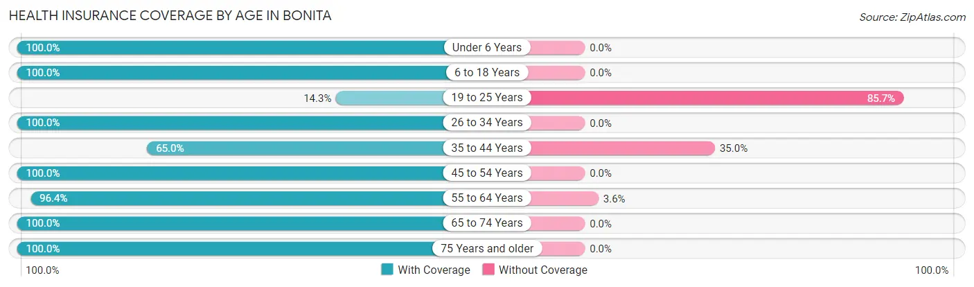 Health Insurance Coverage by Age in Bonita