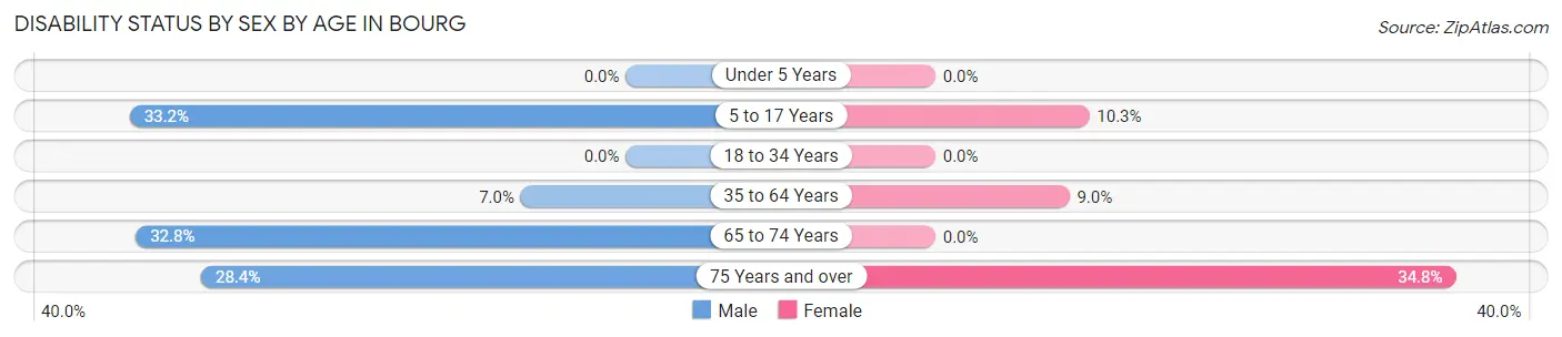 Disability Status by Sex by Age in Bourg
