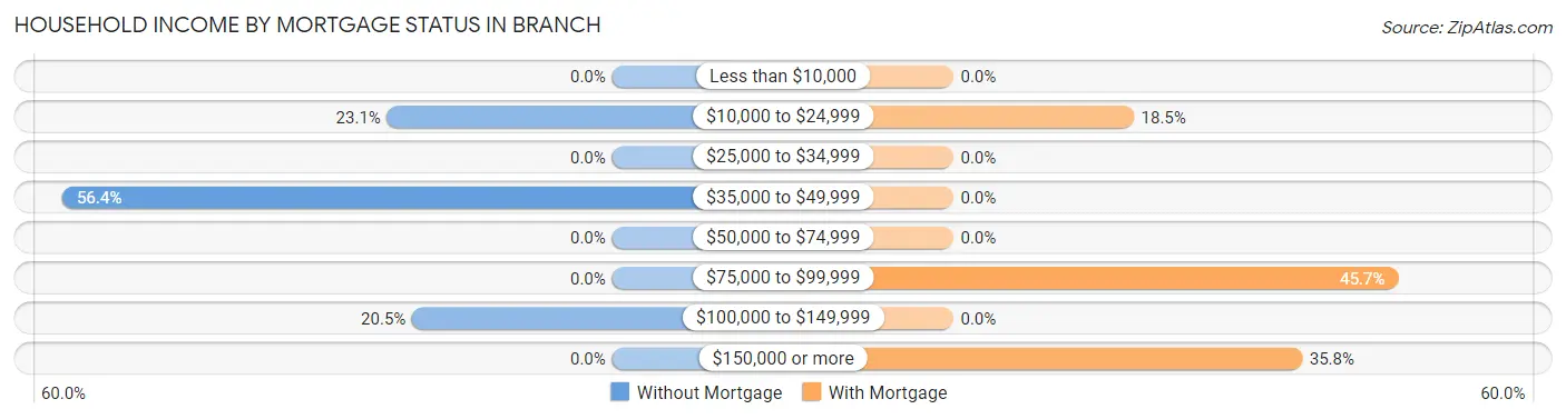 Household Income by Mortgage Status in Branch