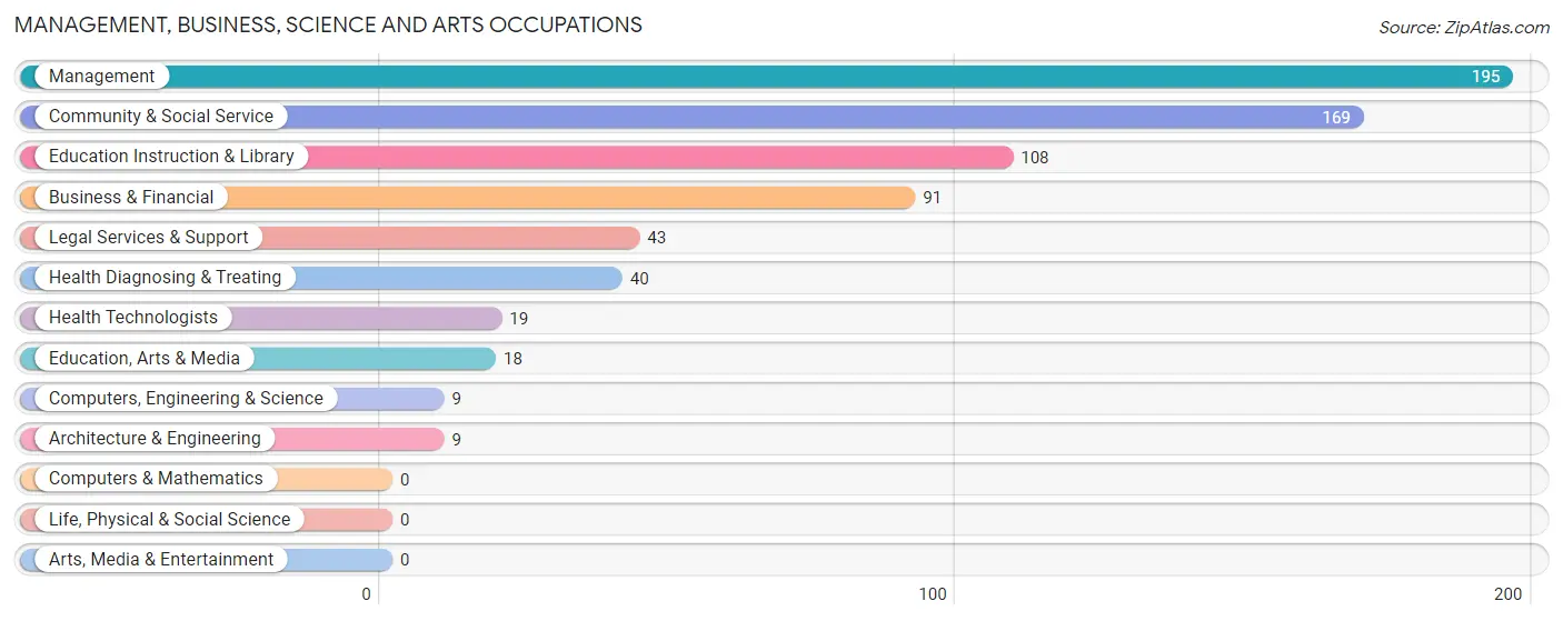 Management, Business, Science and Arts Occupations in Bridge City