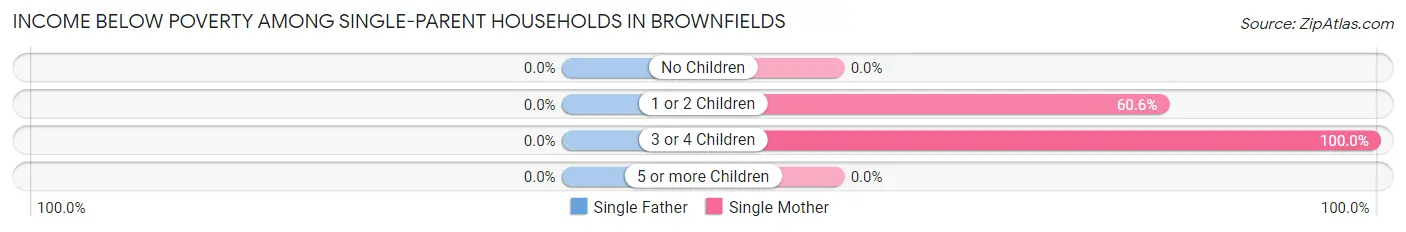 Income Below Poverty Among Single-Parent Households in Brownfields