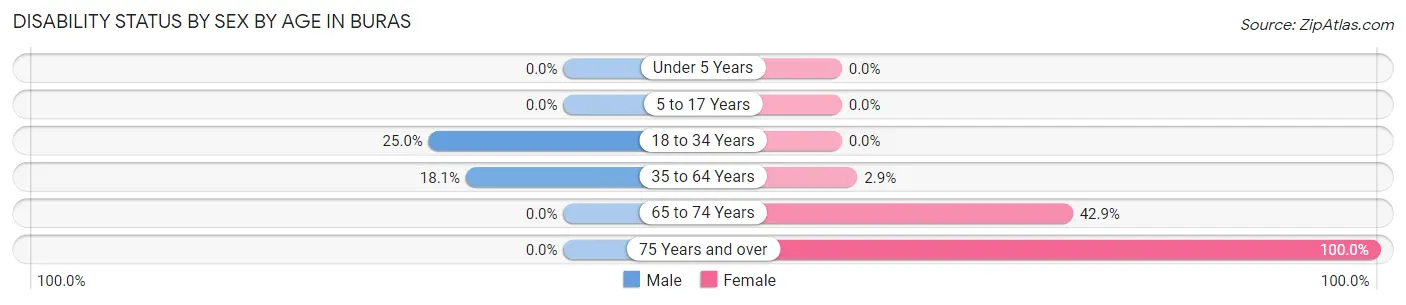 Disability Status by Sex by Age in Buras