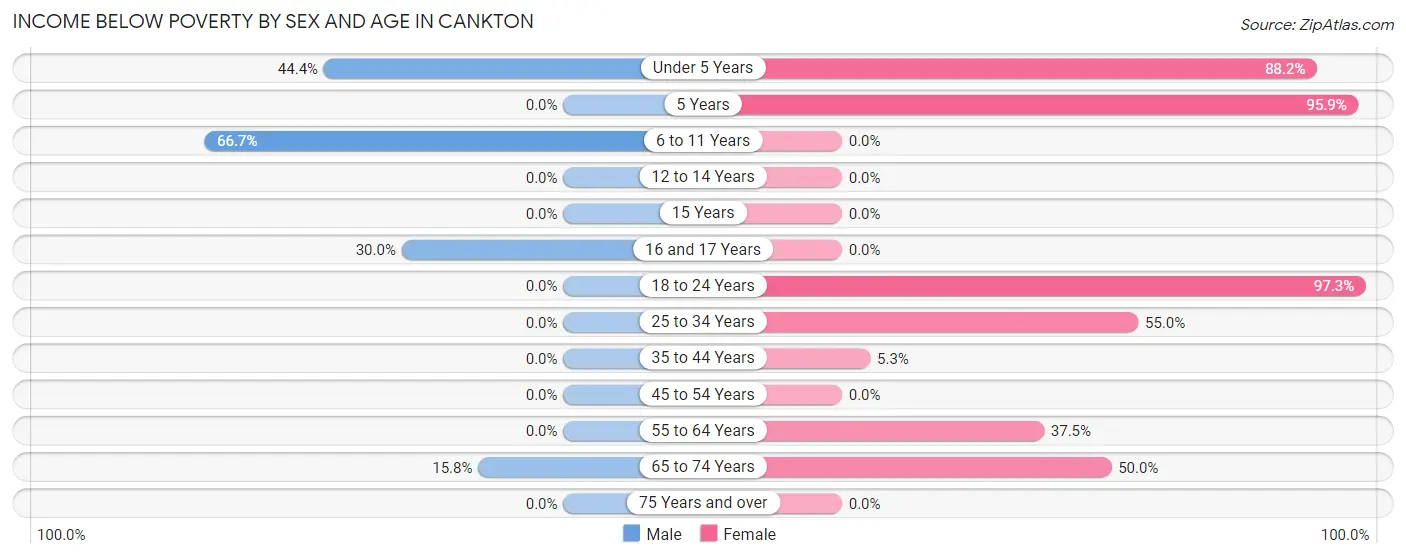 Income Below Poverty by Sex and Age in Cankton