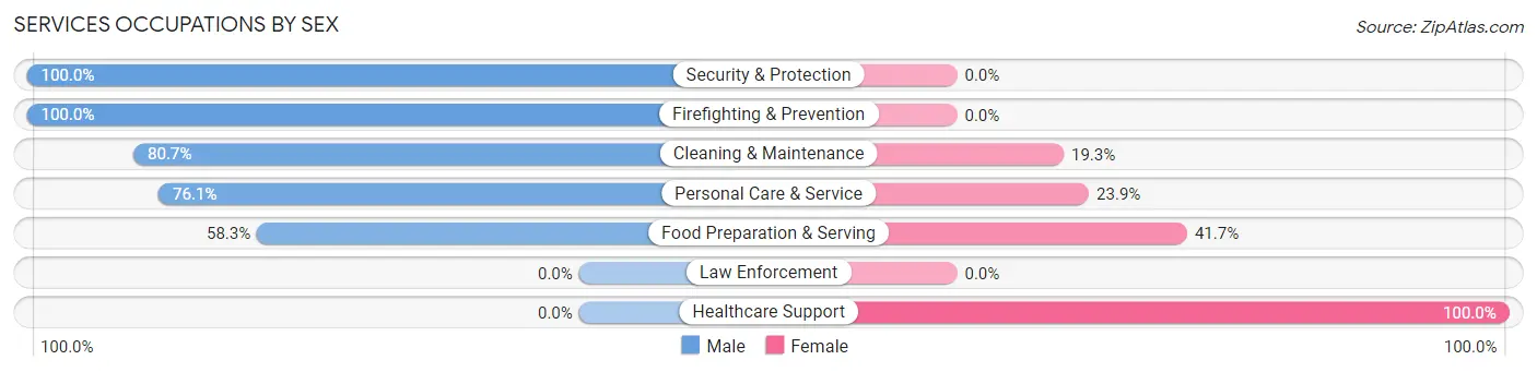 Services Occupations by Sex in Carencro